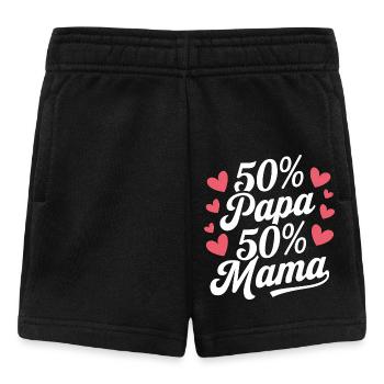 50 Papa 50 Mama Baby Geschenk Cool - Baby Shorts - Schwarz - Vorne