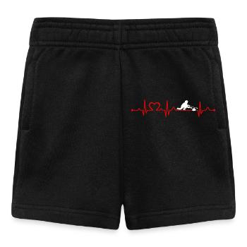Heartbeat Curling Girl Drôle Joueur de Curling ECG - Short Bébé - noir - Devant