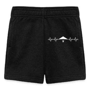 Paragliding Flying Paragliding ECG Heartbeat - Baby Shorts - black - Front