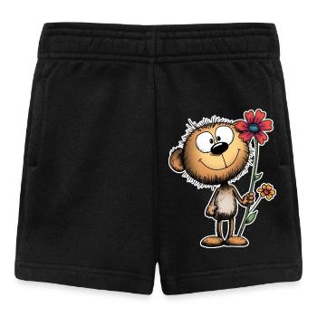 Cheerful bear with flower - Baby Shorts - black - Front