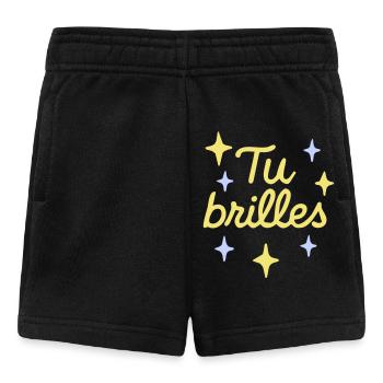 Tu brilles Message positif - Short Bébé - noir - Devant