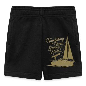Sailing, Sailboat, Stars, Telescope - Baby Shorts - black - Front