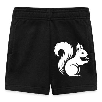 Minimalistische Eichhörnchen Silhouette mit Nuss - Baby Shorts - Schwarz - Vorne