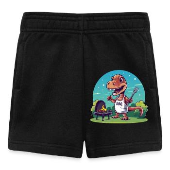 Cute Comic Dino beim Grillfest - Baby Shorts - Schwarz - Vorne
