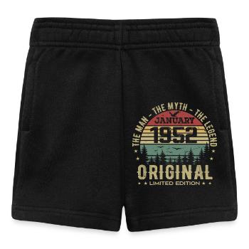 73 Year Old Birthday Gift, Born In January 1952 - Baby Shorts - black - Front