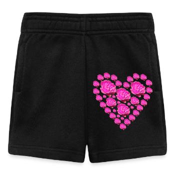 rosa Rosen Herz - Baby Shorts - Schwarz - Vorne