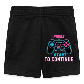 Press Start to Continue – Retro Neon Controller - Baby Shorts - Schwarz - Vorne