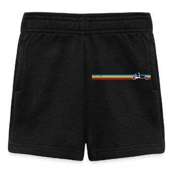 Retro Scooter on Rainbow Stripes - Baby Shorts - black - Front