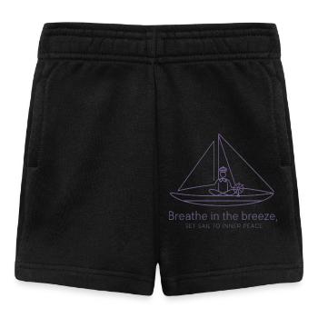 Sailing Sailboat Silhouette Minimalist - Baby Shorts - black - Front