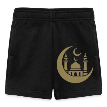 Moschee Silhouette mit Halbmond: Islamische Kunst - Baby Shorts - Schwarz - Vorne