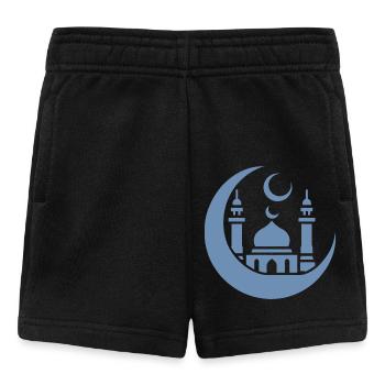 Moschee Silhouette mit Halbmond: Islamische Kunst - Baby Shorts - Schwarz - Vorne