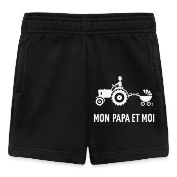 Mon Papa Et Moi (Paysan / Tracteur / Landau / W) - Short Bébé - noir - Devant