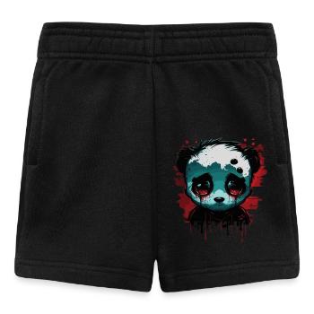 Panda mignon triste - Short Bébé - noir - Devant
