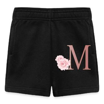 Lettre M avec des fleurs - Short Bébé - noir - Devant