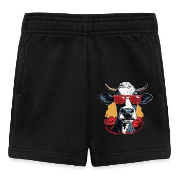 Eine Kuh mit Sonnenbrille in den Bergen - Baby Shorts - Schwarz - Vorne