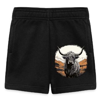 Schottisches Hochlandrind - Baby Shorts - Schwarz - Vorne