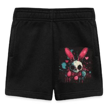 Mignon lapin de Pâques effrayant - Short Bébé - noir - Devant