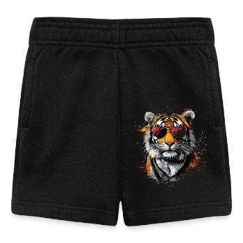 Tiger mit Sonnenbrille - Baby Shorts - Schwarz - Vorne