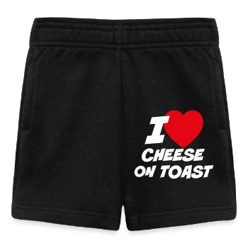 J’adore le fromage sur du pain grillé - Short Bébé - noir - Devant