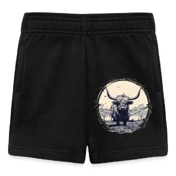 Schottisches Hochlandrind - Baby Shorts - Schwarz - Vorne