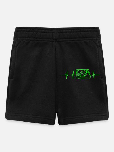 Turntable Heart Frequency - Baby Shorts - black