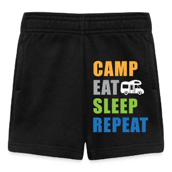 Camp Eat Sleep Repeat Wohnmobil in Farbe - Baby Shorts - Schwarz - Vorne