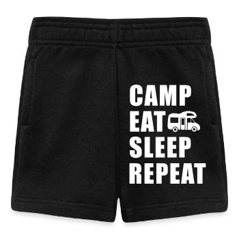Camp Eat Sleep Repeat Wohnmobil in weiss - Baby Shorts - Schwarz - Vorne