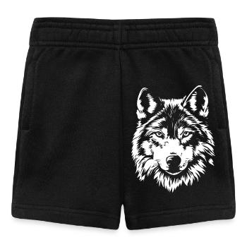 Wolf Gesicht - Baby Shorts - Schwarz - Vorne