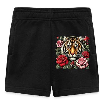 Tigre et roses - Short Bébé - noir - Devant