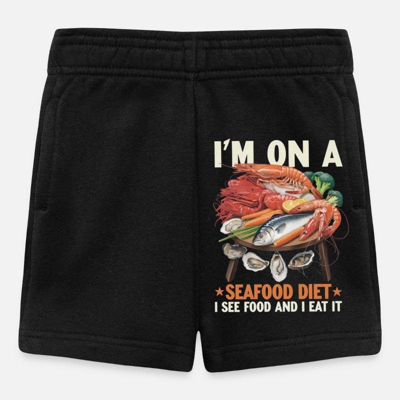 Régime alimentaire à base de fruits de mer - Short Bébé - noir