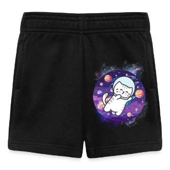 Kawaii Astronaut Kitten - Cosmic Journey - Baby Shorts - black - Front