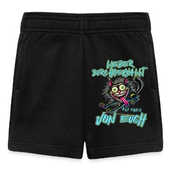 Verrückte Katze Lieber durchgeknallt als einer von - Baby Shorts - Schwarz - Vorne