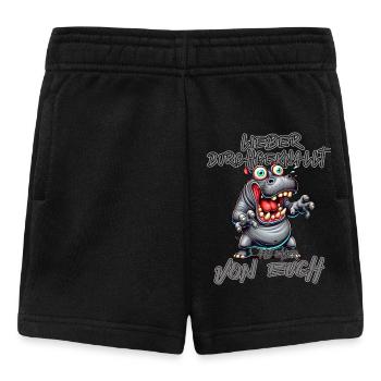 Nilpferd Lieber durchgeknallt als einer von euch - Baby Shorts - Schwarz - Vorne