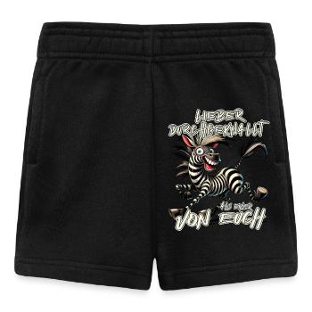 Zebra Lieber durchgeknallt als einer von euch - Baby Shorts - Schwarz - Vorne