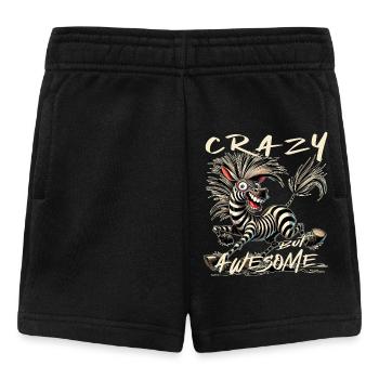 Crazy but Awesome Zebra Comic Stil - Baby Shorts - Schwarz - Vorne