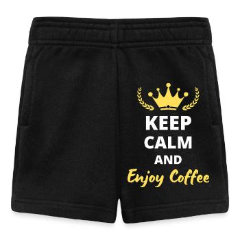 “Keep Calm and Enjoy Coffee” - Pour caféine - Short Bébé - noir - Devant