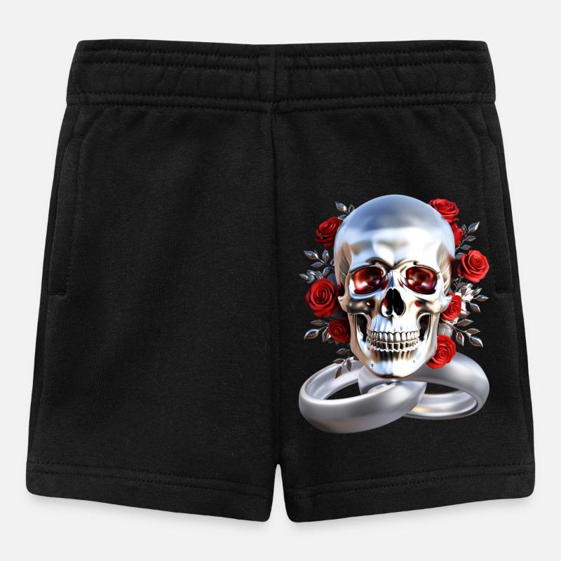 Skull with rings - Baby Shorts - black