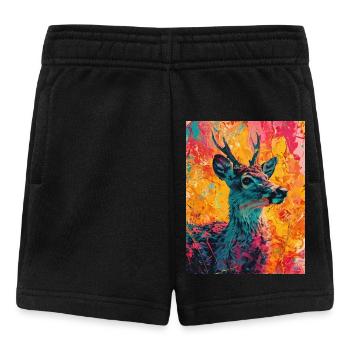 Deer in a colorful background - Baby Shorts - black - Front