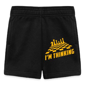 Schachhumor – Ich denke nach - Baby Shorts - Schwarz - Vorne