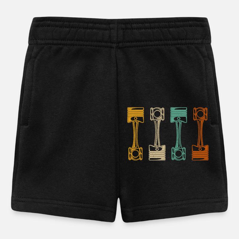 Retro Car Mechanic - Baby Shorts - black