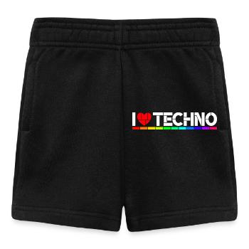 I love Techno - Short Bébé - noir - Devant