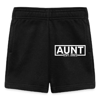 Tante Est. 2023, bald Tante, Schwangerschaftsoffenbarung - Baby Shorts - Schwarz - Vorne