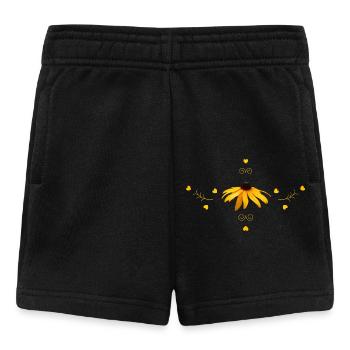 Tourbillons jaunes d’échinacée 4 - Short Bébé - noir - Devant