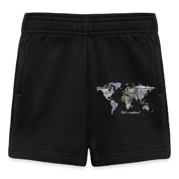 Weltkarte - Let's explore! - Baby Shorts - Schwarz - Vorne