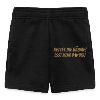 Rettet die Bäume Esst mehr Biber - Baby Shorts - Schwarz - Vorne