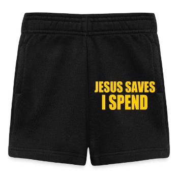 jesus saves i spend - Baby Shorts - Schwarz - Vorne