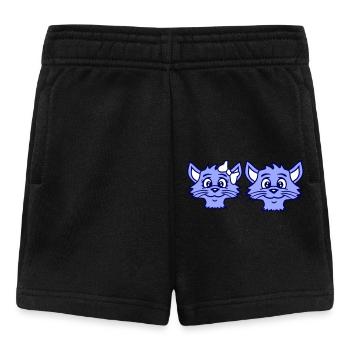 Zwei Katzen Paar 2 Romantisches verliebtes Pärchen - Baby Shorts - Schwarz - Vorne