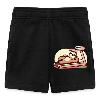 Entspanntes Faultier auf dem Laufband-Design - Baby Shorts - Schwarz - Vorne