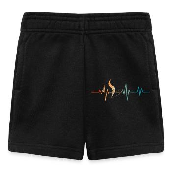 Retro Heartbeat Writer's Feather - Baby Shorts - black - Front