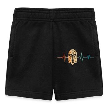 Heartbeat Retro Tribal Maske - Baby Shorts - Schwarz - Vorne